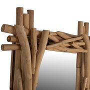 Oglinda de perete, lemn masiv de teak, natur, 100x80 cm
