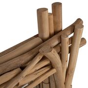 Oglinda de perete, lemn masiv de teak, natur, 100x80 cm