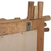 Oglinda de perete, lemn masiv de teak, natur, 100x80 cm