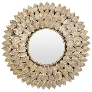 Oglinda de perete, model petale, auriu, 94x4 cm