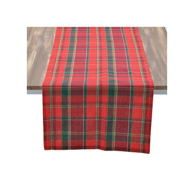 Napron de masa, rosu carouri, 40x140 cm