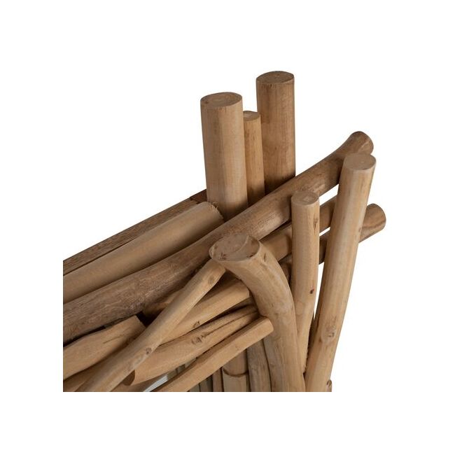 Oglinda de perete, lemn masiv de teak, natur, 100x80 cm